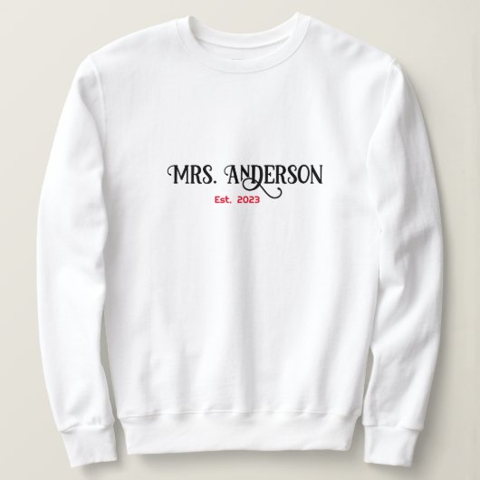 Personaliseer Mrs [Jouw naam] Sweatshirt, First Xm Trui (Design voorkant)