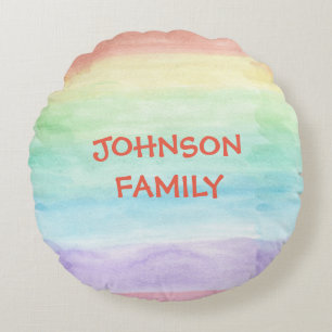 Personaliseer naadloze Waterverf Rond Kussen