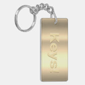 Personaliseer Naam & Bericht, Gouden Sleutelhanger (Voorkant Links)