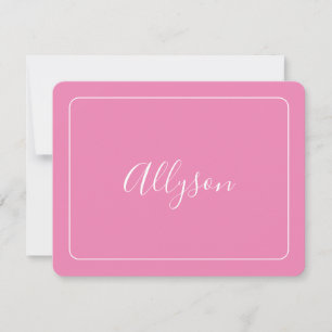 Personaliseer Naam & Bericht, Roze Feestdagenkaart