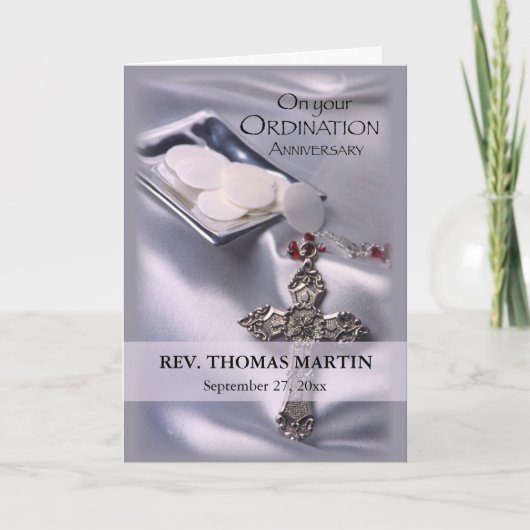 Personaliseer naam, datum, 25ste Ordination Annive Kaart (Voorkant)