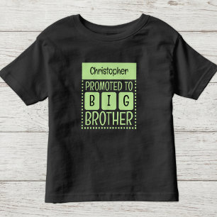 Personaliseer naam grote broer groen kinder shirts