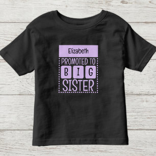 Personaliseer naam grote zus paars kinder shirts