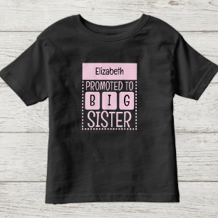 Personaliseer naam grote zus roze kinder shirts