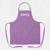 Personaliseer NAAM monogram lavendel wit Schort (Voorkant)
