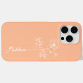 Personaliseer Naam, Oktober Geboorte Bloem Peach F Case-Mate iPhone Case (Achterkant (horizontaal))
