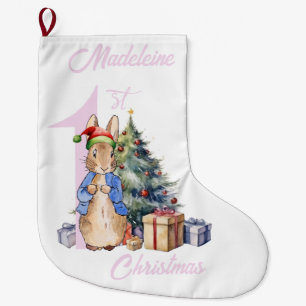 Personaliseer Naam Peter het Konijn Eerste Kerstmi Grote Kerstsok