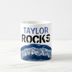*~* Personaliseer NAAM ROCKS Crystal Geode Agaat Koffiemok