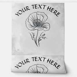 Personaliseer Naam Tekst Eenvoudige Poppy Flower Behang