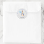Personaliseer Naam van kind toevoegen Peter Bedank Ronde Sticker (Tas)