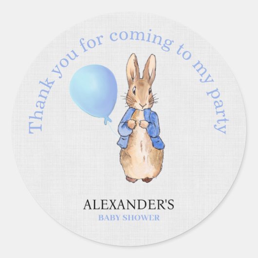 Personaliseer Naam van kind toevoegen Peter Bedank Ronde Sticker (Voorkant)
