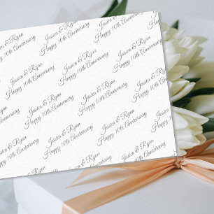 Personaliseer Namen, Jubileumjaar, Grijs Schrift Tissuepapier