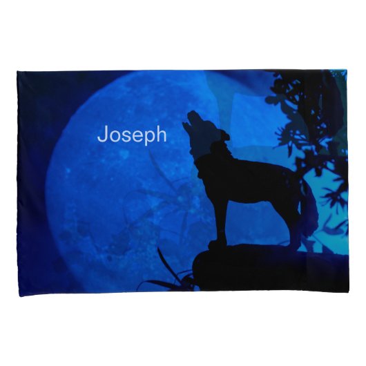 Personaliseer namen Wolf Kussensloop (Voorkant-Rechts)