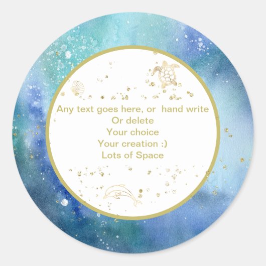 *~* PERSONALISEER nautische strandenvelop Sticker (Voorkant)