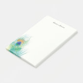 Personaliseer Note Waterverf Pauw Feather (Schuin)