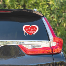 Personaliseer Nurse Love Heart EKG Stethoscope Sticker
