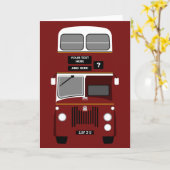 Personaliseer Old Edinburgh Double Decker Bus Kaart (Gele Bloem)