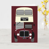 Personaliseer Old Lowestoft Double Decker Bus Kaart (Gele Bloem)