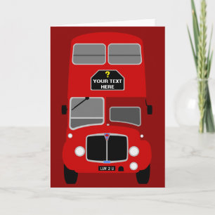 Personaliseer Old Rhonda Wales dubbeldekker bus Kaart