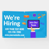 Personaliseer ons team dat wij in dienst nemen spandoek (Horizontaal)