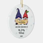 Personaliseer onze eerste kerst gnomen keramisch ornament (Rechts)