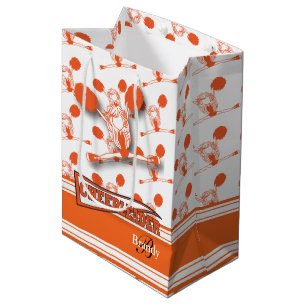 Personaliseer Oranje Cheerleader - Middelgroot Medium Cadeauzakje