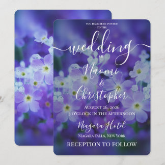 Personaliseer: Paarse Droom Bloemen Bruiloft Kaart