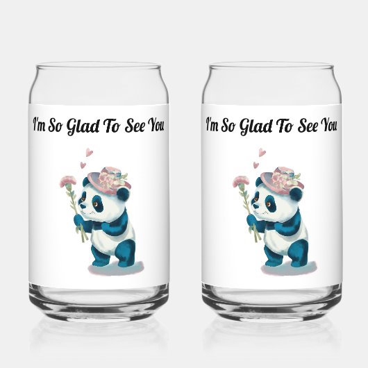 Personaliseer Panda Soda Glas (Voorkant)