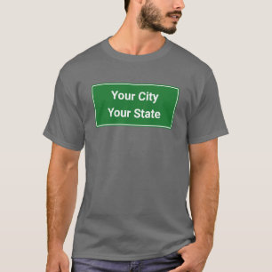 Personaliseer / pas aan met uw stad en provincie t-shirt
