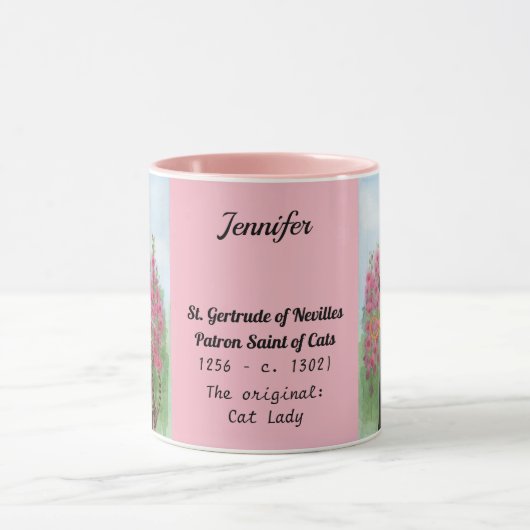 Personaliseer Patron Saint van Cats Gertrude Coffe Mok (Midden)