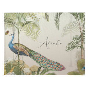 Personaliseer Peacock met vlinders Notitieblok