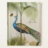 Personaliseer Peacock met vlinders Planner (Achterkant)