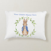 Personaliseer Peter de Naam van het Konijnenkind Accent Kussen (Achterkant)