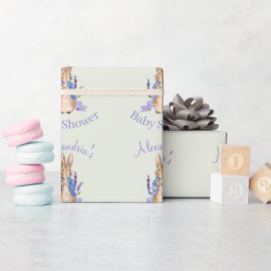 Personaliseer Peter het Konijn Baby shower Cadeaupapier