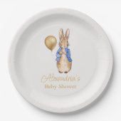 Personaliseer Peter het Konijn Baby shower Papieren Bordje (Voorkant)
