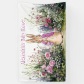 Personaliseer Peter het konijn Baby shower Spandoek (Verticaal)