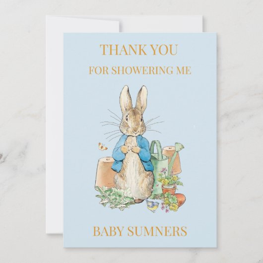 Personaliseer Peter het konijn Dank u Bedankkaart (Voorkant)