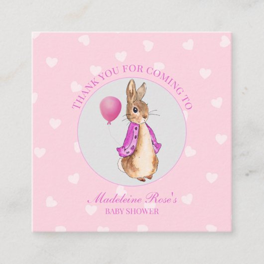 Personaliseer Peter het konijn Dank u Informatiekaartje (Voorkant)