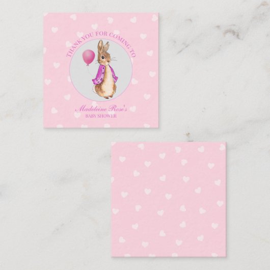 Personaliseer Peter het konijn Dank u Informatiekaartje (Voorkant / Achterkant)