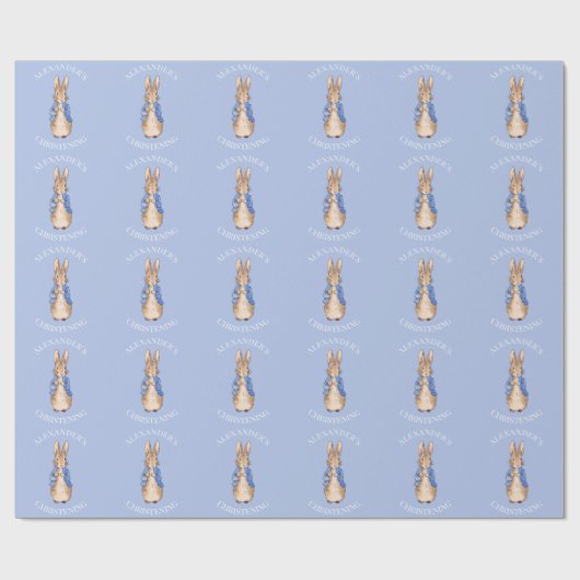 Personaliseer Peter het konijn doopsel Cadeaupapier (Vlak)