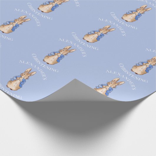 Personaliseer Peter het konijn doopsel Cadeaupapier (Hoek)