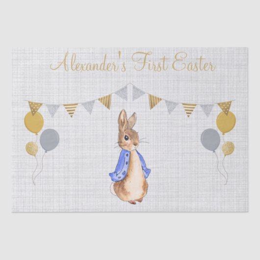 Personaliseer Peter het konijn Eerste Pasen Tissuepapier (Voorkant)