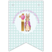 Personaliseer Peter het konijn Eerste Verjaardag Vlaggetjes (Tweede vlag)