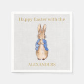 Personaliseer Peter het konijn Gelukkig Pasen Servet (Voorkant)