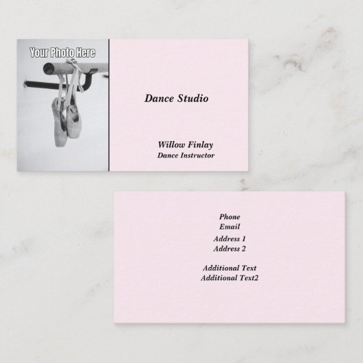 Personaliseer Photo Dance Studio Visitekaartjes (Voorkant / Achterkant)