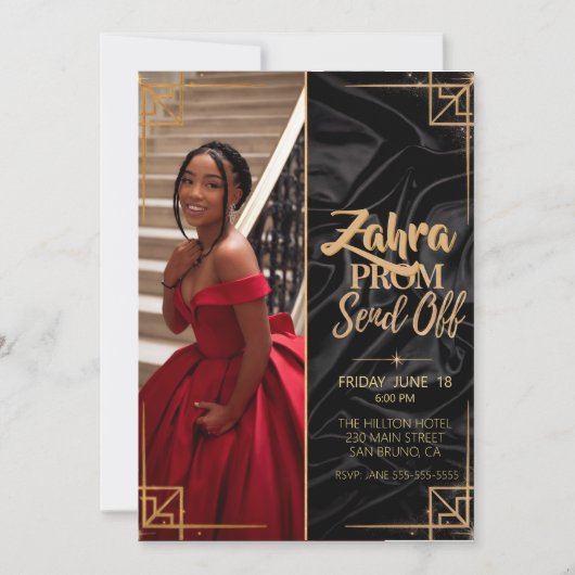 Personaliseer Photo Prom Verstuur Elegant Afstuder Kaart (Voorkant)