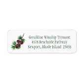 Personaliseer Pinecone Holiday Return Adres Label (Voorkant)
