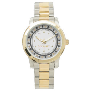 Personaliseer Poker Player - Sliver & Gold Horloge