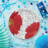 Personaliseer Polka Dot Red Daisy, verander de dot Papieren Bordje (Feest)