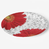 Personaliseer Polka Dot Red Daisy, verander de dot Papieren Bordje (Gekanteld)